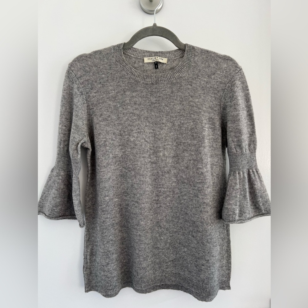 Halston Heritage Heather Gray Knit Top